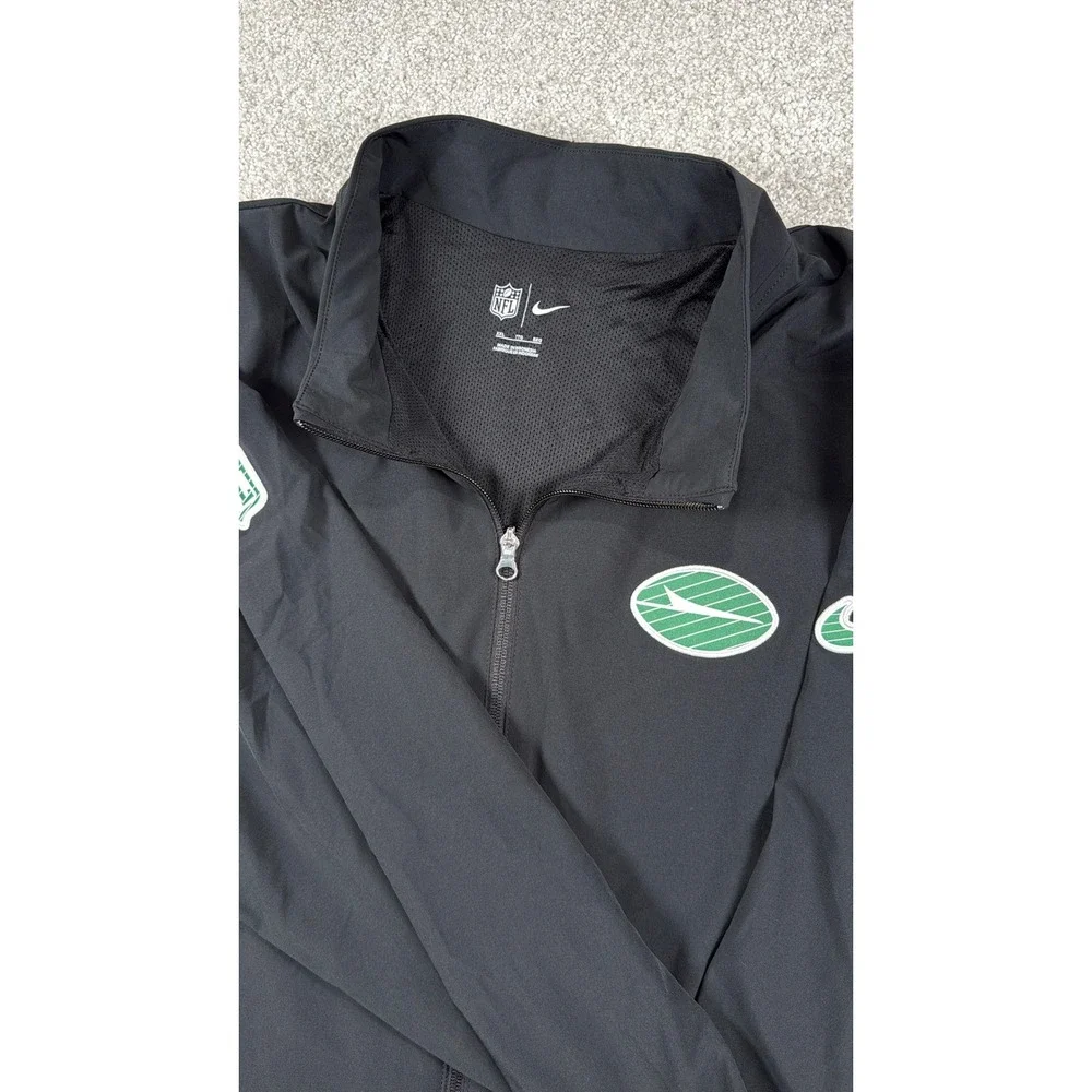 Nike Jacket Mens XXL Black NFL New York Jets Full Zip Windbreaker Lightweight